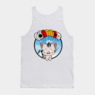 Silly tabby cat has a broken parachute Tank Top